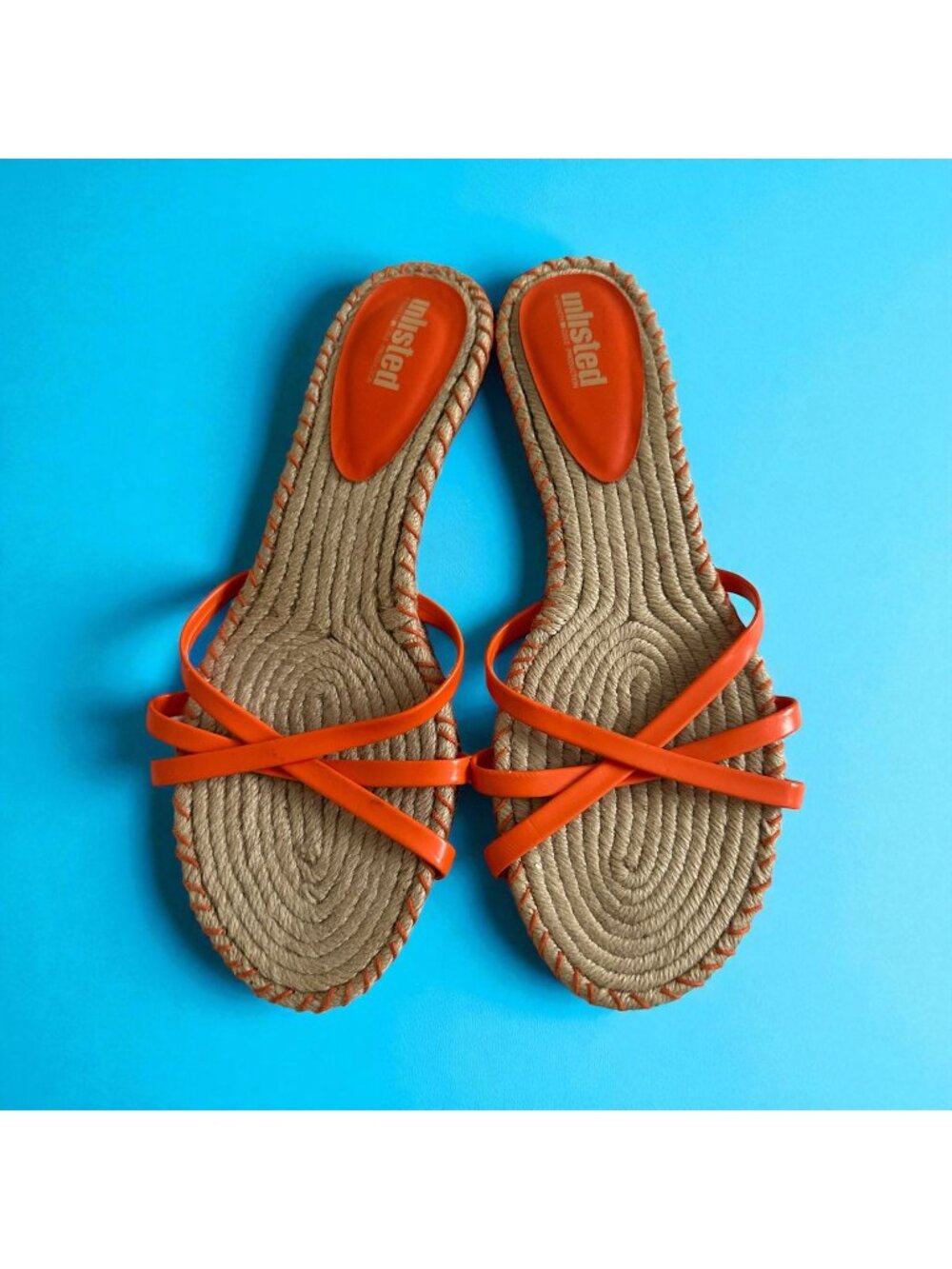 UNLISTED KENNETH COLE Vintage Orange Y2K Kitten Heels Sandals Size 9